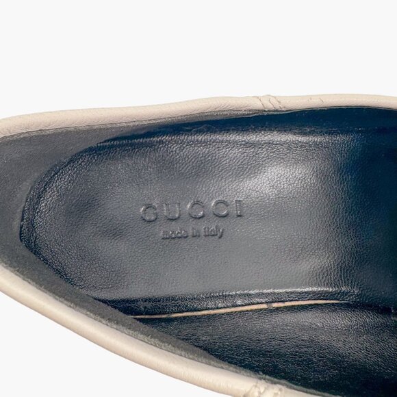 Gucci Brixton Horsebit Loafers EU 36.5 US 6.5 White Leather Flat Buckle Shoe - Picture 11 of 13